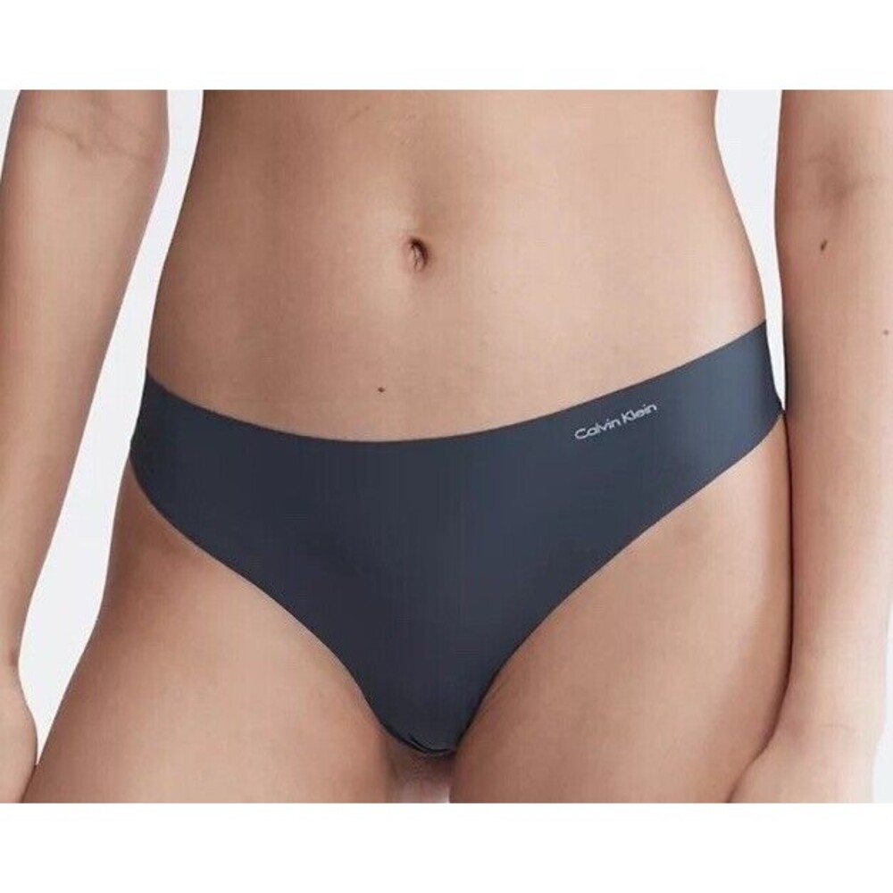 CALVIN KLEIN Invisibles Laser-Cut Edges Thong Underwear Panties Speakeasy Sz XL